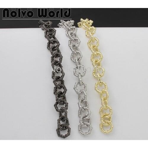 1-10pcs 3colors 50cm length can't connect 15mm new arrive round rings with thread chains for chain purse bag accessories parts