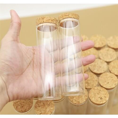 12Pieces 37*120mm 100ml Corks Glass Bottles Empty Test Tube Jar Container Diy Glass Spice storage bottles & jars Containers