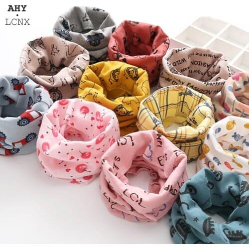 Spring Autumn Cartoon Children Cotton Scarf For Boy Girl Kids Snood Scarf Neck Collar Baby Scarves Fashion Warm Collar for girls