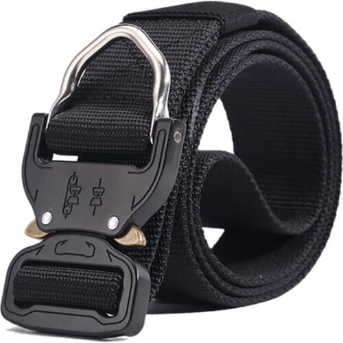 Tactical Belt New Breathable Outdoor Nylon Military Belt High Quality Nylon Mens training Belt Metal Multifunctional Buckle