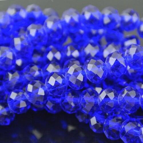 Navy Blue Faceted Glass Beads 6x8mm Spacer Beads Crystal Glass 16'' Loose beads 10strands