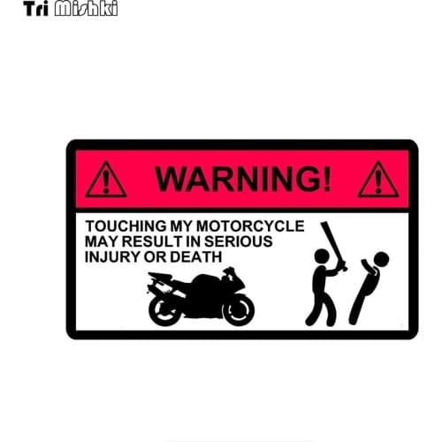 Tri Mishki WCS796 15*9cm Do Not Touch Motorbike Motorcycle Warning car sticker PVC coloful Decals Motorcycle Accessories sticker
