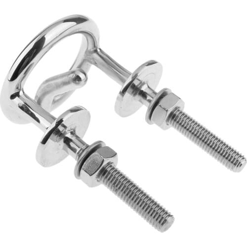 Boat Transom Mount Water Ski Tow Hook 2-1/2 Inch Ring -Marine Grade 316 Stainless Steel