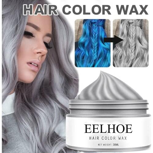 Hair Wax Dye Styling Pomade Silver Grandma Grey Disposable Natural Hair Cream Hair Dye for Women Men Hair Mud