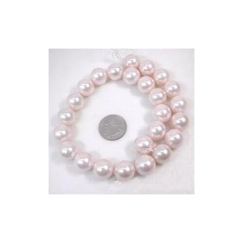 Luckjewelry Shell Jewelry 8mm Round Shaper Real South Sea Shell Pearl Beads 16inch One Full Strand DIY Bead Fashion Jewelry