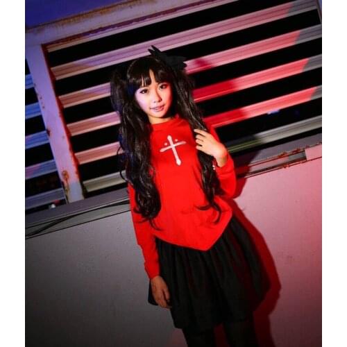 Fate Stay Night Cosplay Rin Tohsaka Cosplay Costume Women Uniforms Dress Anime Cosplay Halloween Full Set Top Skirt Headwear