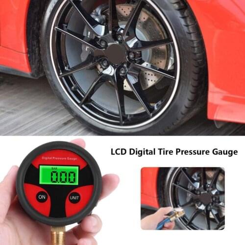 0-200PSI Air Pressure Gauge Dial Meter Tester Copper Rubber Digital Tire Pressure Gauge Tool for Car Truck Bike Auto Car Tyre