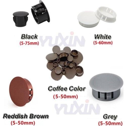 100Pcs Black/White Nylon Plastic Plug 6-40mm Diameter End Cap Grommet Push Locking Button Cover Panel Drill Nylon Hole Plug