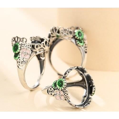 13*17mm 925 STERLING SILVER Semi Mount Bases Blanks base blank Pad ring Setting jewelry findings diy A5800