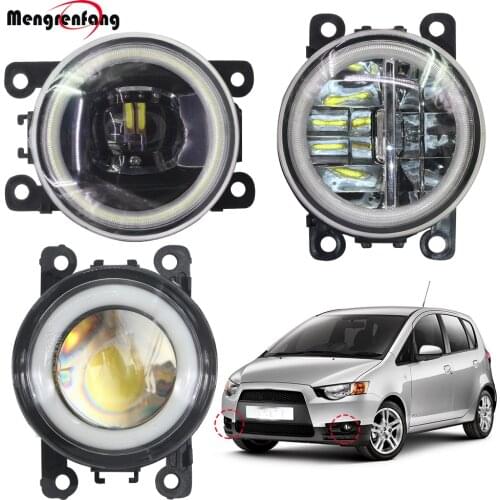 2 Pieces Car Front Fog Light LED Halo Ring Angel Eye Daytime Running Lamp DRL H11 12V For Mitsubishi Colt Hatchback 2004-2012