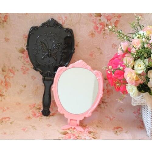 20X Cosmetic Mirror Black Vintage Butterfly Plastic Makeup Mirror# D17Z