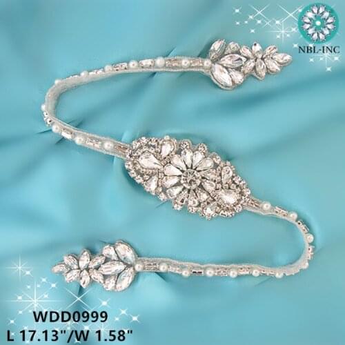 30PCS) Wholesale crystal rhinestone appliques silver gold bridal beaded applique iron on for wedding dresses WDD0999