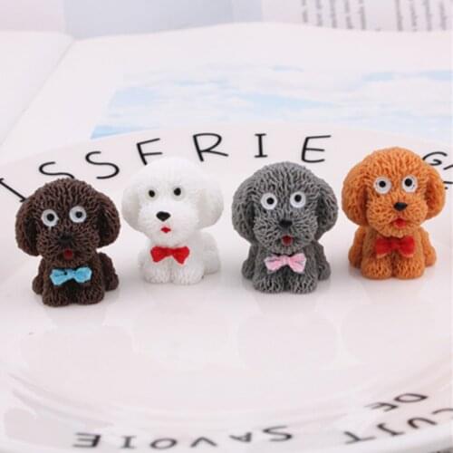 4pcs /lot 23*20mm Cute resin Dog 3D Cartoons Animal Decoration Crafts For DIY Jewelry Materials