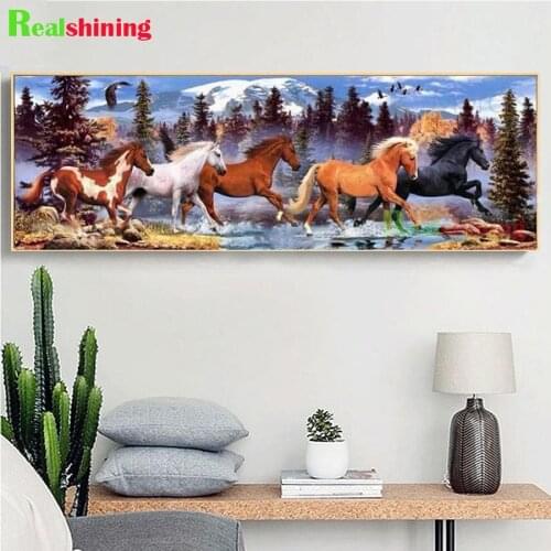 Large Horse pattern Diamond Painting forest Animal Cross Stitch Needlework Diamond Embroidery Home Decor Rhinestones N1604
