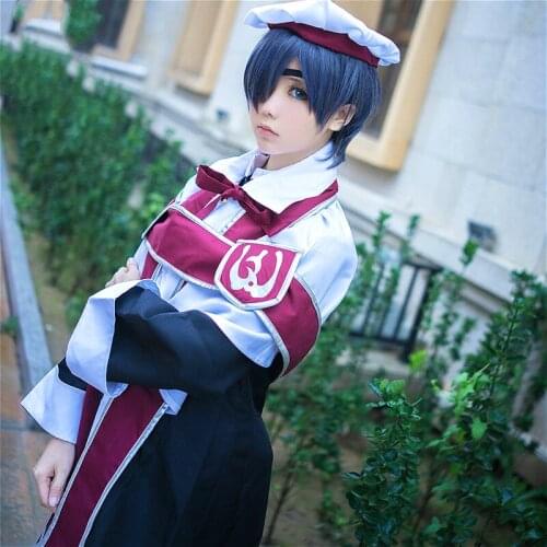 Anime Black Butler Cosplay Costume Full Set Ciel Phantomhive Cosplay Halloween Choir Costumes Full Set With Cape Hat Wig Shoes
