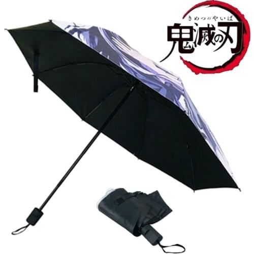 Anime Demon Slayer Cosplay Kimetsu No Yaiba Cosplay Animation Two Dimensional Sunshade Folding Sunny Umbrella Gifts