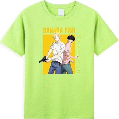 Banana Fish Ash Lynx Eiji Okumura T Shirt Men Japan Yaoi Anime Mens T-Shirt 2021 Summer Harajuku T Shirts Men Novel Anime Tops