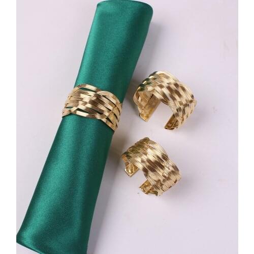 6PCS/Metal Woven Napkin Ring U-shaped Napkin Ring Table Decoration Napkin Holder Party Table Napkin Ring