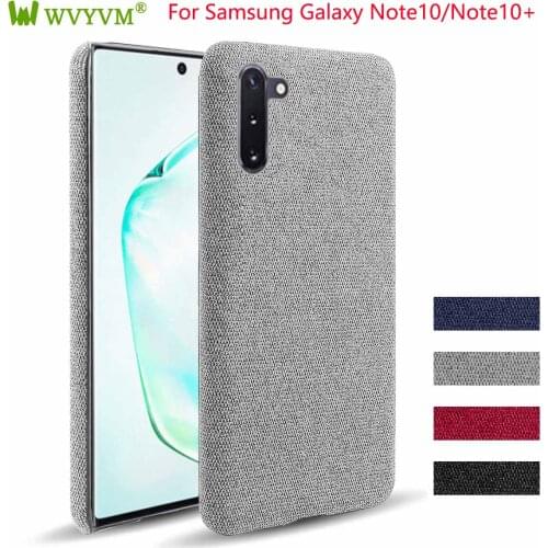 Note10 Phone Case Cover For Samsung Galaxy Note10 Plus Note10+ Note 10 Plus Canvas Case Fabric Leather Pattem Stand Cover