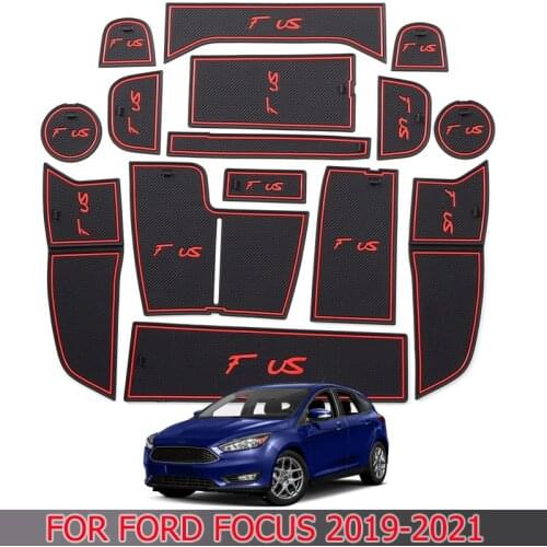For Ford Focus 2019-2021 Door Slot Pad Modified Car Armrest Box Storage Pad Interior Water Coaster