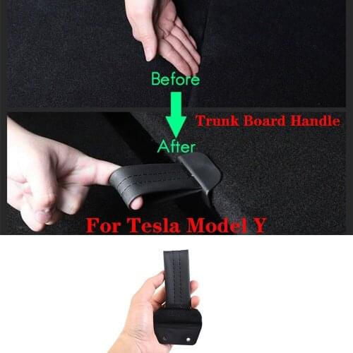 For Tesla Model Y Rear Trunk Board Handle Add On Extender Strap Leather 2020-2021