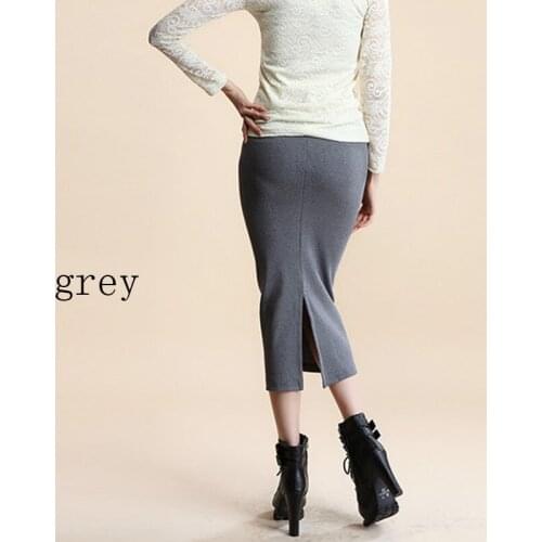 Womens Skirt Party Spandex Waist Bag Hip Ribbed New Knitted Slit All Code