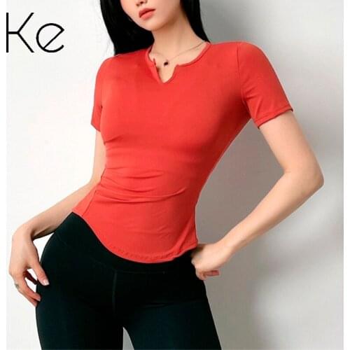 KE Sports short-sleeved female summer quick-drying running leisure fitness training t-shirt yoga shirt thin outer wear
