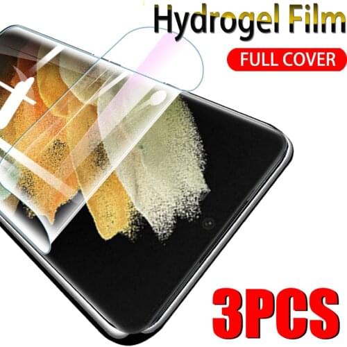 3 Piece Hydrogel Film For Samsung Galaxy S21 Ultra 5G HD Safety Film Samsang S 21 Ultra Full Cover Protective Films Not Glass