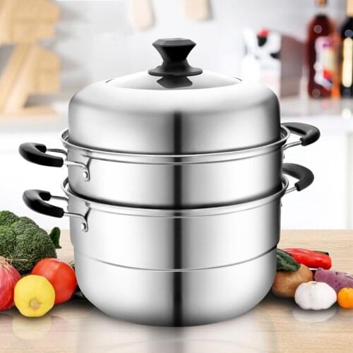 Steamer pot stainless steel steamer pot soup pot stew pot big cooking soup pot Induction cooker gas cooker universal