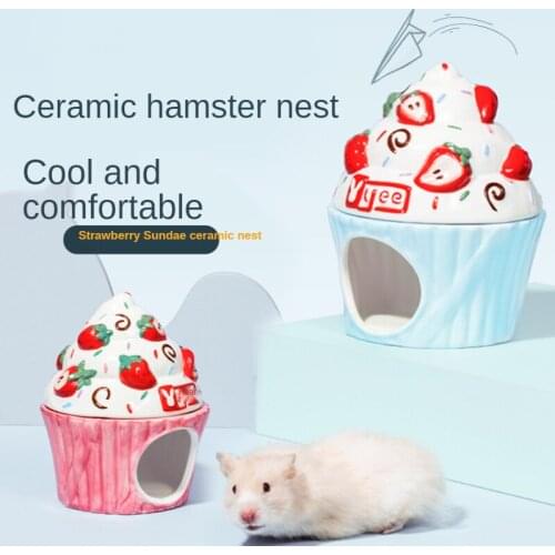 Ceramic Hamster Nest Hamster Summer Cooling Supplies Golden Bear Chipmunk Small Animal Nest Hamster Cage Landscaping Supplies