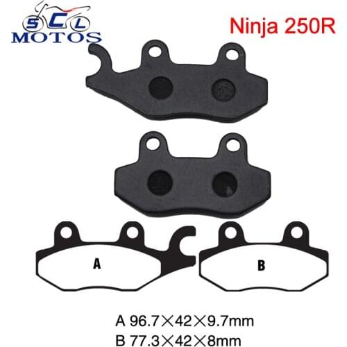 Sclmotos- 4 Pieces Brake Pads Set For Kawasaki NINJA250R 2013 2014 2015 2016 Motorcycle Front Disc Brake Pad and Rear Disc Pad
