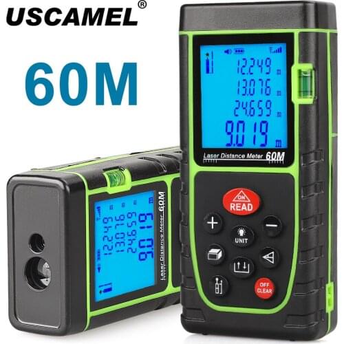 USCAMEL Laser Measure Meter M/in/Ft, Portable Handle Digital Measure Tool Range Finder