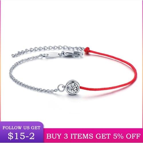 LByzHan 4 Style Rose Gold & Silver Color Red & Black Rope Bracelet For Women Making Lucky Fashion Jewelry Gift CMB115