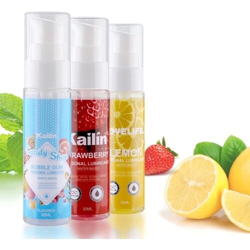 3 flavors Sex Lubricant 30ml Water-based Strawberry/Lemon/Mint flavor Sex Oil Vaginal Anal Gel Adults Sex Product Oral sex Lube
