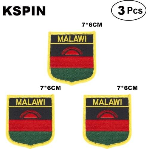 Malawi Shiled Shape flag patches national flag patches for Cothing DIY Decoration