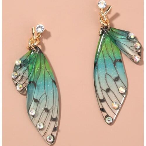 Fashion Women Forest Simulation Cicada Wings Dangle Earrings for Vintage Earring