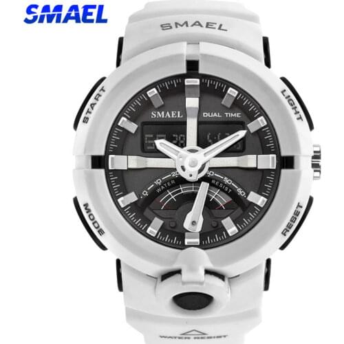 SMAEL Brand Fashion Men Sports Quartz Wristwatches Mens Electronic Dual Display LED Digital Watch Man Watches relogio masculino