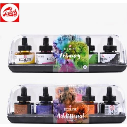 Ecoline ART Transparent Color 10 Color 30ML Watercolor Pigment Pure Iiquid Set Glass Bottle Assemble