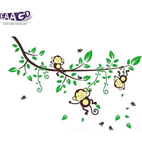 Monkey Wall Stickers Bedroom Living Kids Rooms Decor DIY Sticker Decor Decorative Removable Wallpaper