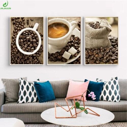 JHLJIAJUN Canvas Painting Nordic Coffee Bean Wall HD Art Print Modern Oil Painting For Bedroom Living Room Home Decor Poster