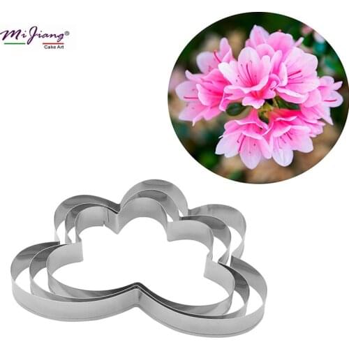 Stainless Steel Rhododendron Azalea Flower Petal Fondant Mould Cake Cutter Slicer Biscuit Cookie Mold Cake Decorating Tools