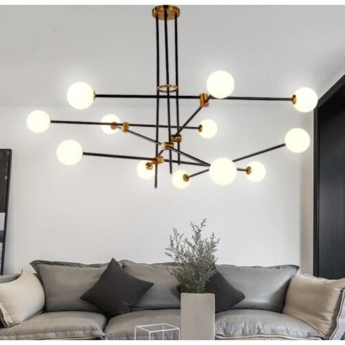 Nordic mid century modern chandelier Dining room Bubble glass ball chandelier modern mid century home decor molecule light