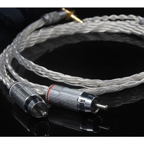 OCC cable Jack 3.5mm to 2 RCA audio cable adapter male to male for HiFi iPod Mp3 Mp4 CD Player Mobile Phone Amplifier CD