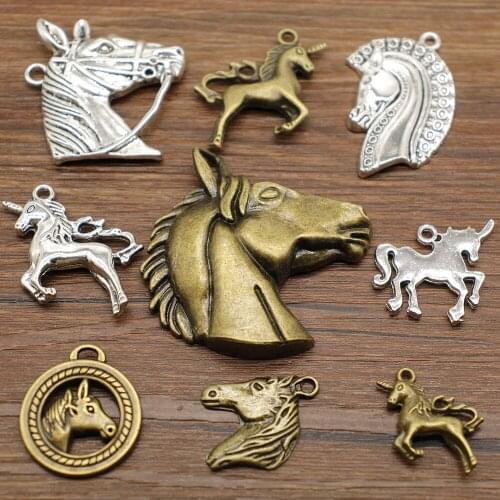 Fashion 5pcs Horse Head Charms Pendant For Bracelet Earrings Jewelry Diy Accessory