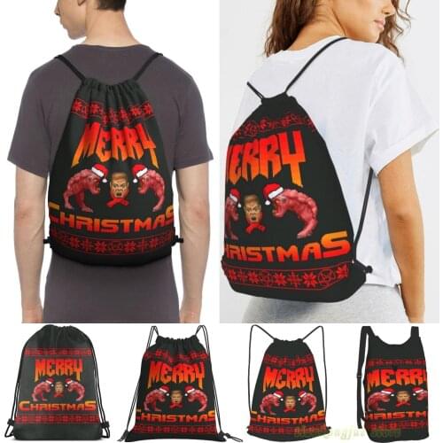 Christmas Sweater For Doomguy Men Outdoor Travel Gym Bag Waterproof Drawstring Backpack Women Fitness Swimming Bag