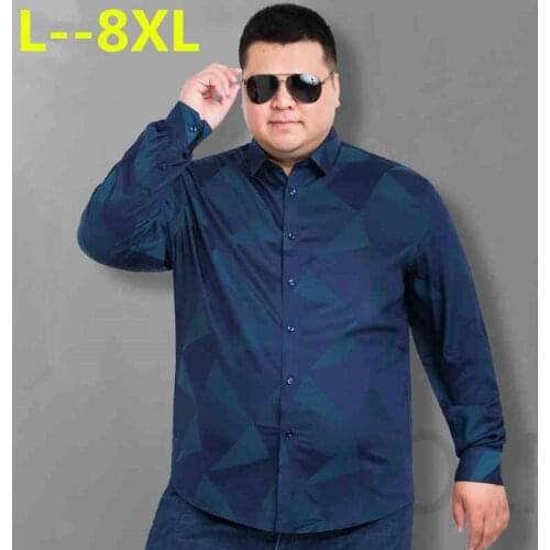 8XL 6XL 5XL Men Shirt Mens Business Casual Shirts New Arrival Men Famous Brand Clothing Plaid Long Sleeve Camisa Masculina