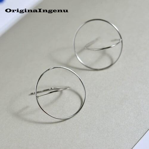 925 Silver Earrings Brincos Jewelry Vintage Charm Minimalism Geometry Creative Birthday Gift Oorbellen Earrings for Women