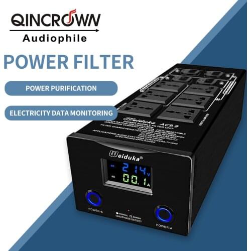 Weiduka AC 9.9 standard Power Filter Power Conditioner Surge Protection with EU Outlets Power Strip AC Power Purifier
