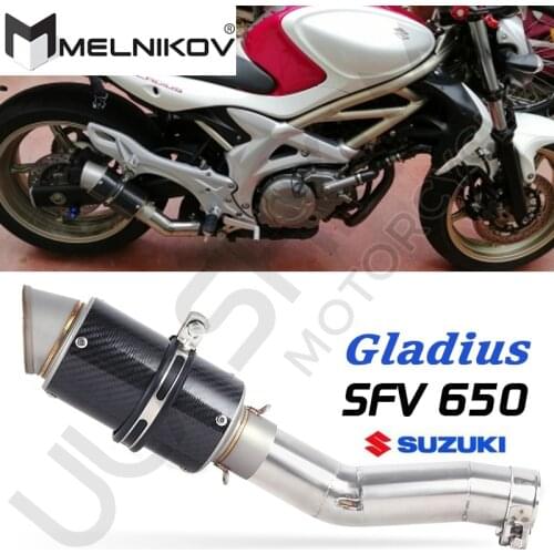 Slip On For SUZUKI SFV650 Gladius Motorcycle Full Exhaust System Muffler Escape Modified Contact Middle Pipe Tube DB-killer