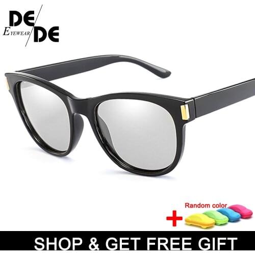 Photochromic Polarized Sunglasses Men Women Chameleon Discoloration Sun Glasses Square Driving with box